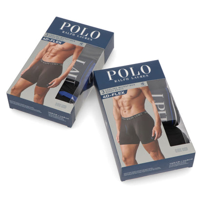 【新品】ラルフローレン Ralph Lauren 下着 パンツ メンズ ブラック マルチカラー ポリエステル エラスタン ロゴ プリント ３枚セット シンプル ブリーフ ボクサーパンツ LBBBP3