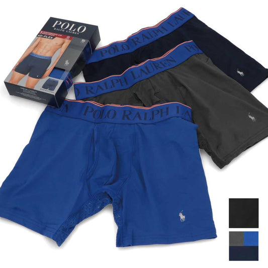 ラルフローレン Ralph Lauren 下着 パンツ メンズ ブラック マルチカラー ポリエステル エラスタン ロゴ プリント ３枚セット シンプル ブリーフ ボクサーパンツ L5BBP3