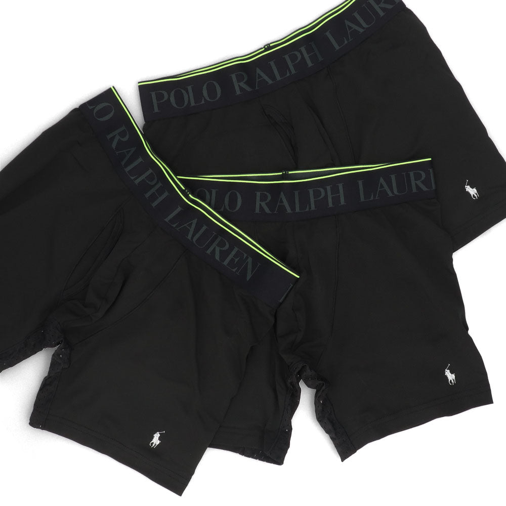 ラルフローレン Ralph Lauren 下着 パンツ メンズ ブラック マルチカラー ポリエステル エラスタン ロゴ プリント ３枚セット シンプル ブリーフ ボクサーパンツ L5BBP3