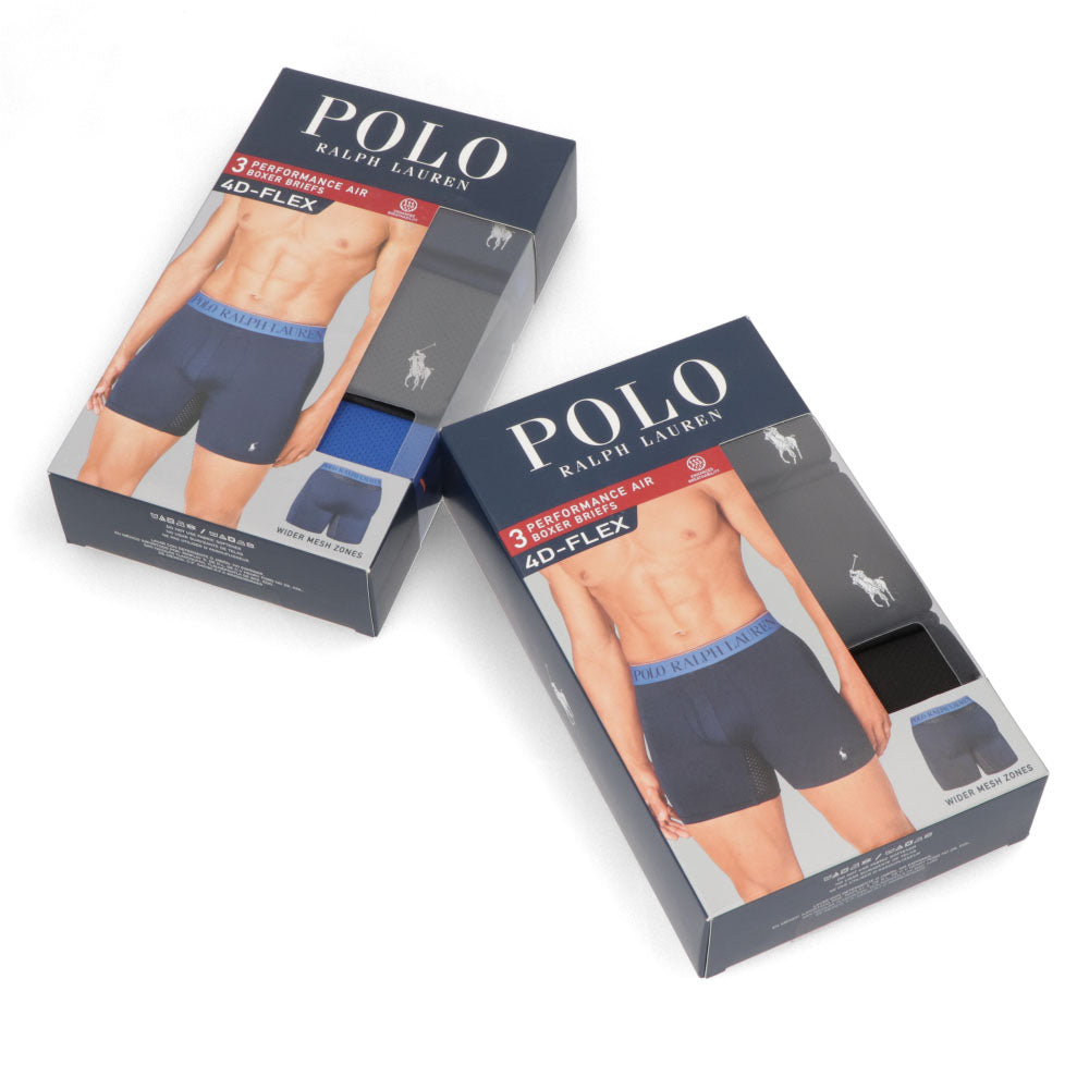 ラルフローレン Ralph Lauren 下着 パンツ メンズ ブラック マルチカラー ポリエステル エラスタン ロゴ プリント ３枚セット シンプル ブリーフ ボクサーパンツ L5BBP3