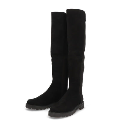 スチュアートワイツマン STUART WEITZMAN シューズ ブーツ レディース 5050 LIFT ブラック レザー 合成繊維 厚底ブーツ 無地 シンプル ロングブーツ S0389
