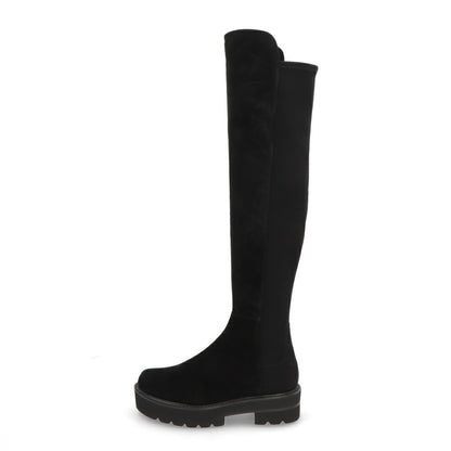 スチュアートワイツマン STUART WEITZMAN シューズ ブーツ レディース 5050 ULTRALIFT BOOT ブラック レザー 合成繊維 厚底ブーツ 無地 シンプル ロングブーツ S6056