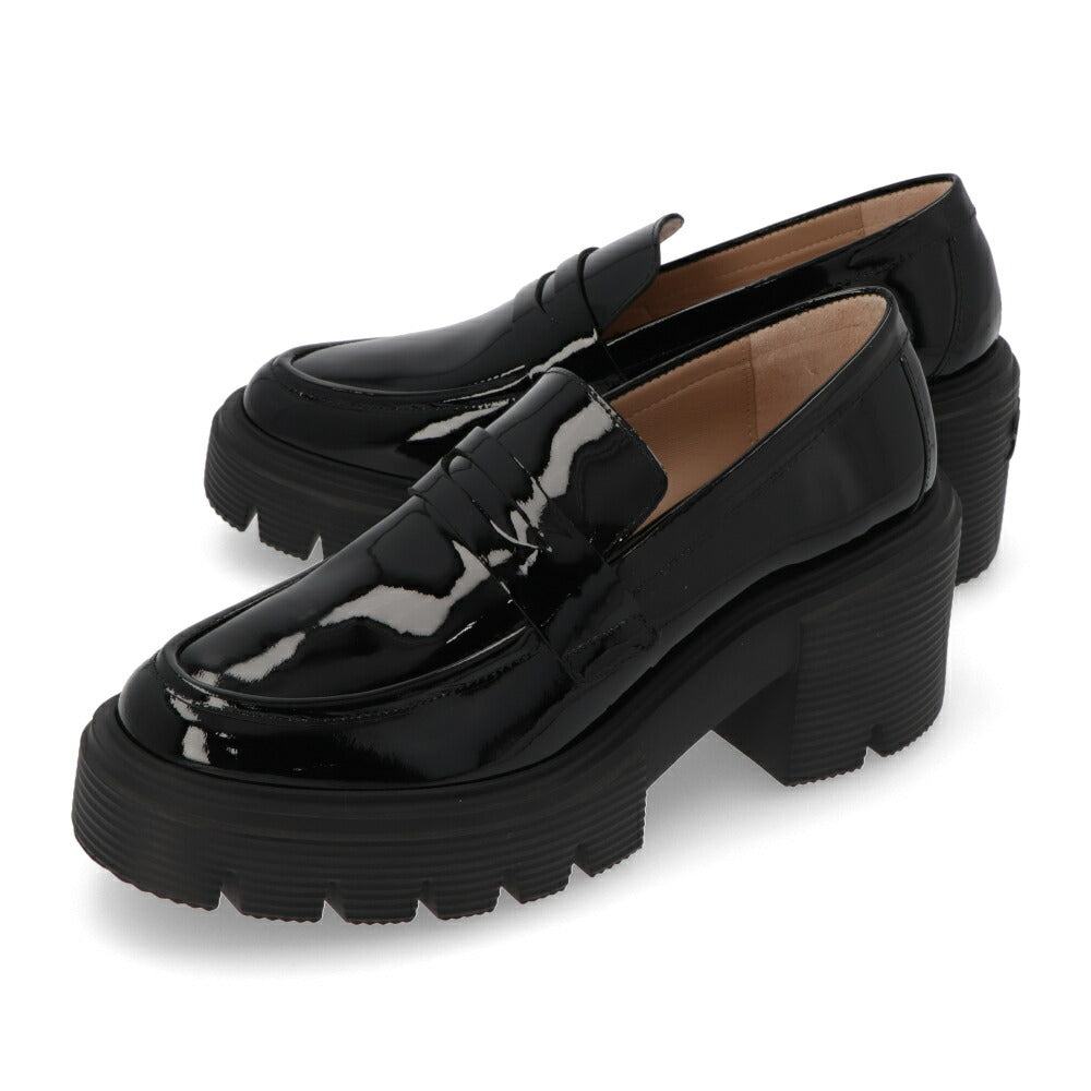 スチュアートワイツマン STUART WEITZMAN シューズ レザーシューズ レディース SOHO LOAFER ブラック パテントレザー 厚底ローファー 無地 シンプル ロゴ ローファー SB814