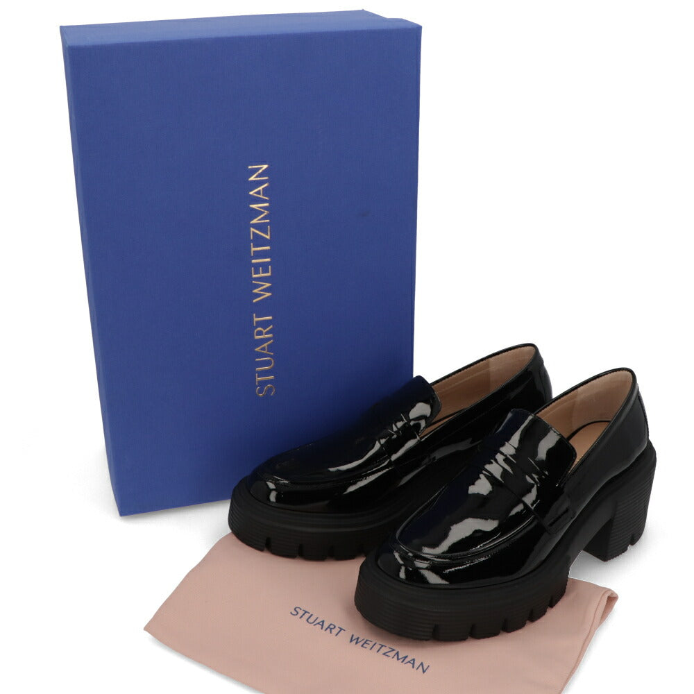 スチュアートワイツマン STUART WEITZMAN シューズ レザーシューズ レディース SOHO LOAFER ブラック パテントレザー 厚底ローファー 無地 シンプル ロゴ ローファー SB814