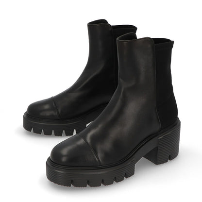 スチュアートワイツマン STUART WEITZMAN シューズ ブーツ レディース 5050 SOHO BOOTIE ブラック レザー 合成繊維 厚底ブーツ 無地 シンプル ロゴ ショートブーツ SC722