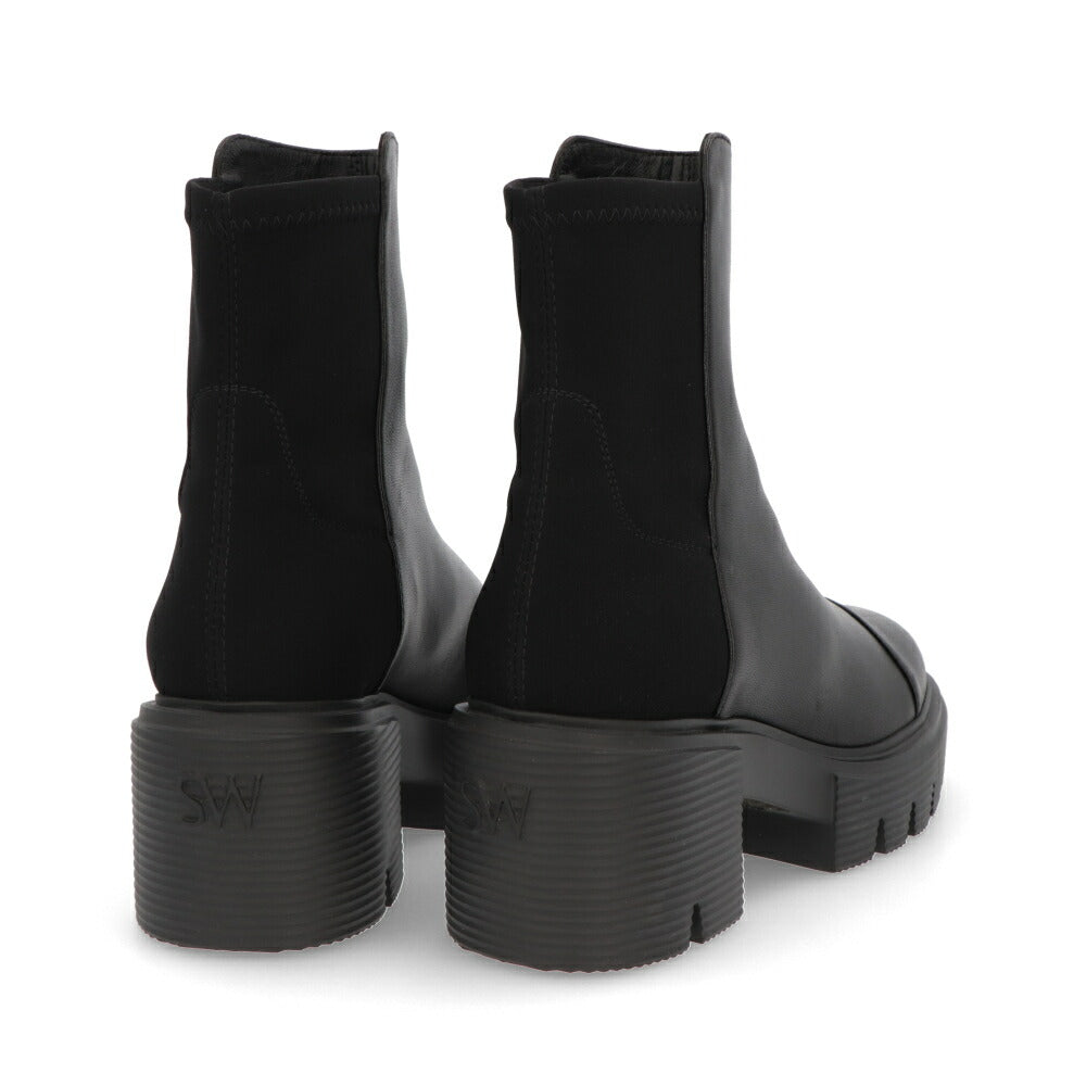 スチュアートワイツマン STUART WEITZMAN シューズ ブーツ レディース 5050 SOHO BOOTIE ブラック レザー 合成繊維 厚底ブーツ 無地 シンプル ロゴ ショートブーツ SC722