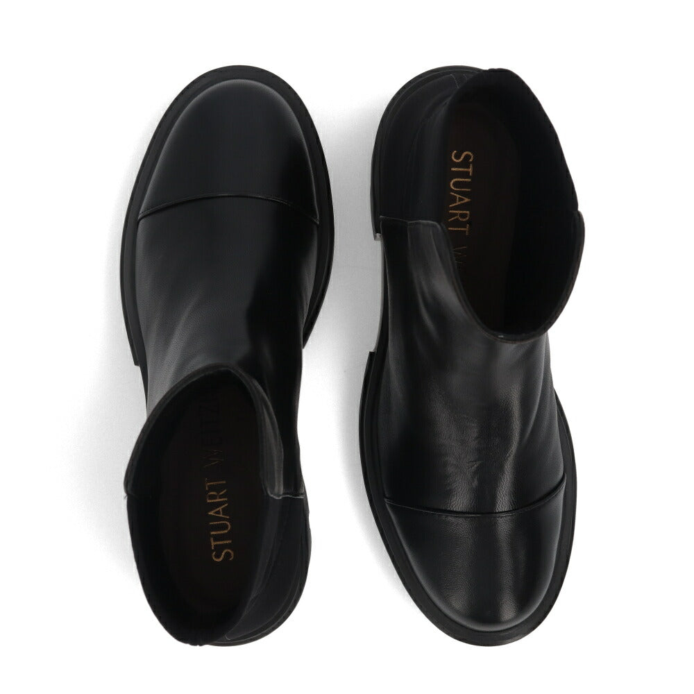 スチュアートワイツマン STUART WEITZMAN シューズ ブーツ レディース 5050 SOHO BOOTIE ブラック レザー 合成繊維 厚底ブーツ 無地 シンプル ロゴ ショートブーツ SC722