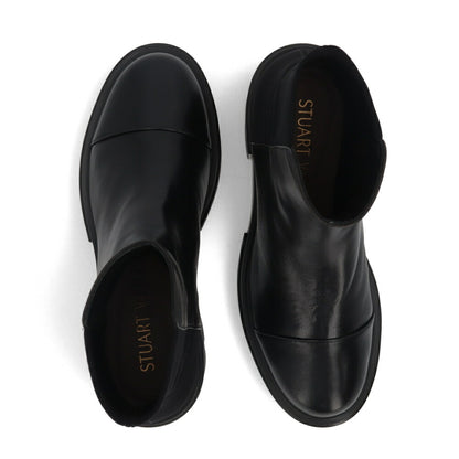 スチュアートワイツマン STUART WEITZMAN シューズ ブーツ レディース 5050 SOHO BOOTIE ブラック レザー 合成繊維 厚底ブーツ 無地 シンプル ロゴ ショートブーツ SC722