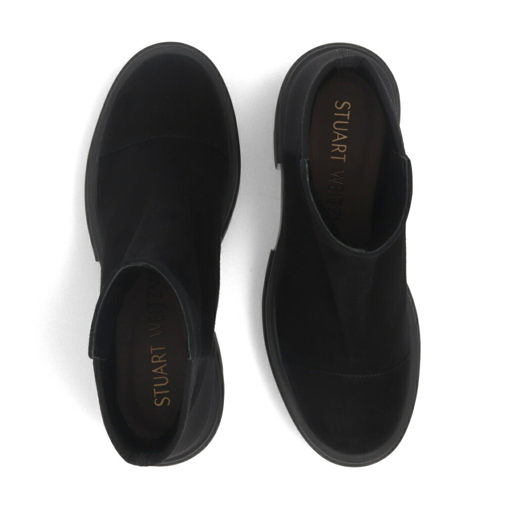 スチュアートワイツマン STUART WEITZMAN シューズ ブーツ レディース 5050 SOHO BOOTIE ブラック レザー 合成繊維 厚底ブーツ 無地 シンプル ロゴ ショートブーツ SC723