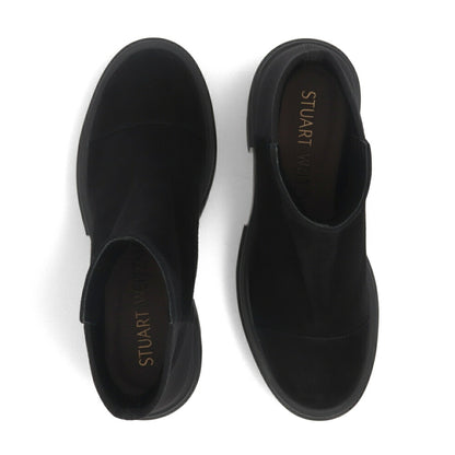 スチュアートワイツマン STUART WEITZMAN シューズ ブーツ レディース 5050 SOHO BOOTIE ブラック レザー 合成繊維 厚底ブーツ 無地 シンプル ロゴ ショートブーツ SC723
