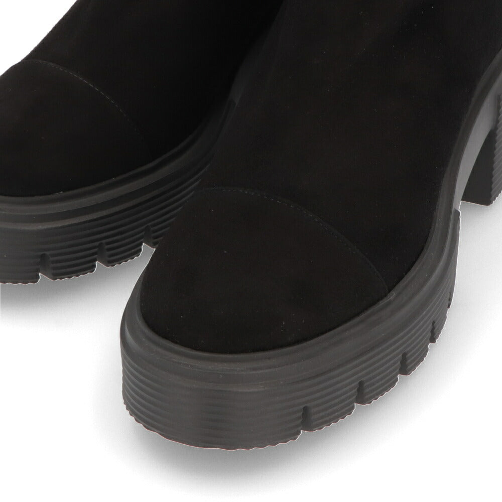 スチュアートワイツマン STUART WEITZMAN シューズ ブーツ レディース 5050 SOHO BOOTIE ブラック レザー 合成繊維 厚底ブーツ 無地 シンプル ロゴ ショートブーツ SC723