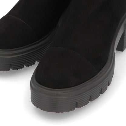 スチュアートワイツマン STUART WEITZMAN シューズ ブーツ レディース 5050 SOHO BOOTIE ブラック レザー 合成繊維 厚底ブーツ 無地 シンプル ロゴ ショートブーツ SC723