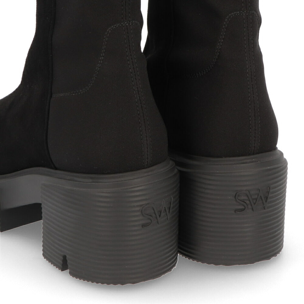 スチュアートワイツマン STUART WEITZMAN シューズ ブーツ レディース 5050 SOHO BOOTIE ブラック レザー 合成繊維 厚底ブーツ 無地 シンプル ロゴ ショートブーツ SC723