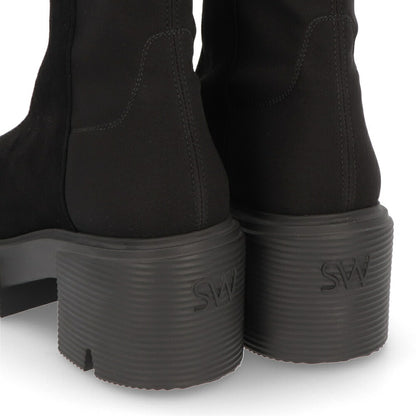 スチュアートワイツマン STUART WEITZMAN シューズ ブーツ レディース 5050 SOHO BOOTIE ブラック レザー 合成繊維 厚底ブーツ 無地 シンプル ロゴ ショートブーツ SC723