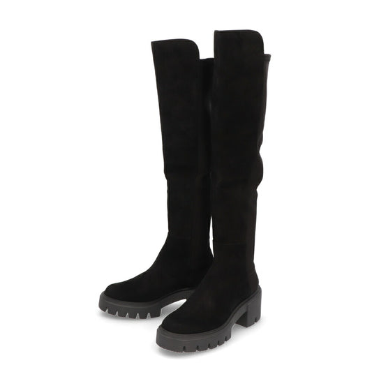 スチュアートワイツマン STUART WEITZMAN シューズ ブーツ レディース 5050 SOHO BOOT ブラック レザー 合成繊維 厚底ブーツ 無地 シンプル ロゴ ロングブーツ SC729