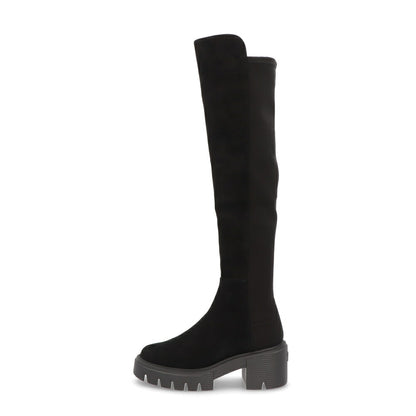 スチュアートワイツマン STUART WEITZMAN シューズ ブーツ レディース 5050 SOHO BOOT ブラック レザー 合成繊維 厚底ブーツ 無地 シンプル ロゴ ロングブーツ SC729