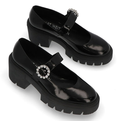 スチュアートワイツマン STUART WEITZMAN シューズ レザーシューズ レディース SOHO GEM MARY JANE ブラック パテントレザー 厚底ローファー 無地 シンプル ロゴ ビジュー付き ローファー SG814