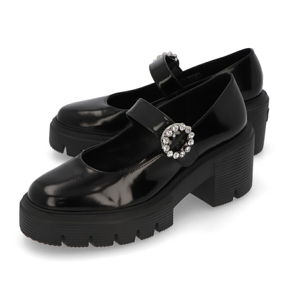 スチュアートワイツマン STUART WEITZMAN シューズ レザーシューズ レディース SOHO GEM MARY JANE ブラック パテントレザー 厚底ローファー 無地 シンプル ロゴ ビジュー付き ローファー SG814