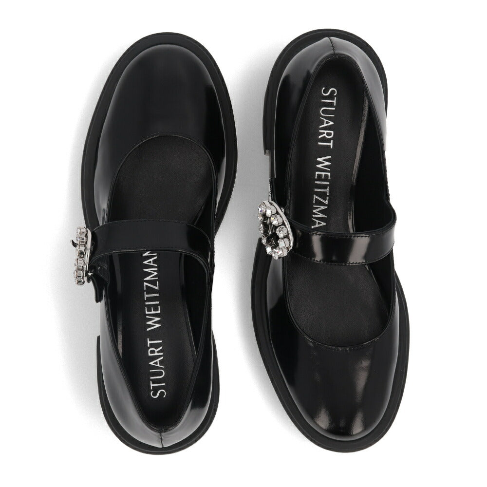 スチュアートワイツマン STUART WEITZMAN シューズ レザーシューズ レディース SOHO GEM MARY JANE ブラック パテントレザー 厚底ローファー 無地 シンプル ロゴ ビジュー付き ローファー SG814