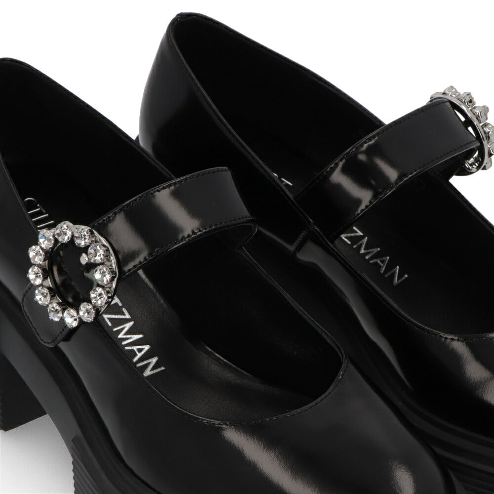 スチュアートワイツマン STUART WEITZMAN シューズ レザーシューズ レディース SOHO GEM MARY JANE ブラック パテントレザー 厚底ローファー 無地 シンプル ロゴ ビジュー付き ローファー SG814