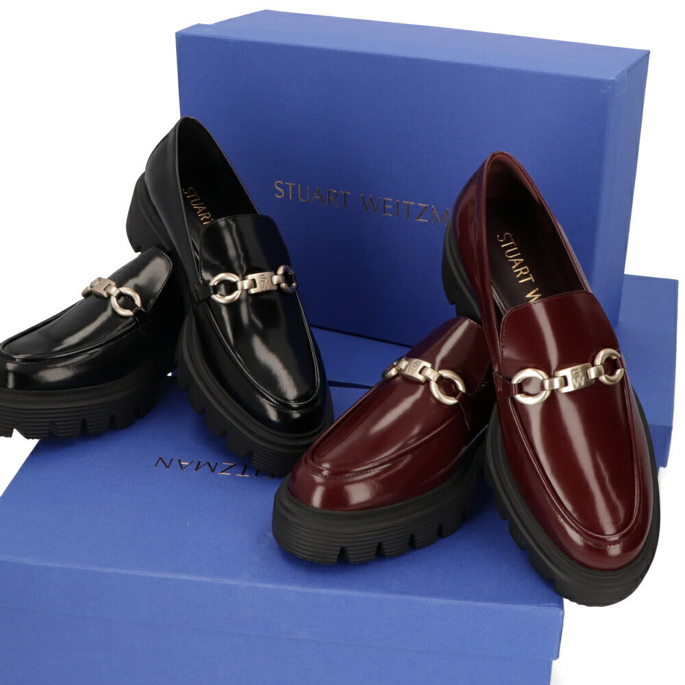 スチュアートワイツマン STUART WEITZMAN シューズ レザーシューズ レディース NOLITA SW SGNATRE LF ブラック ボルドー パテントレザー 厚底ローファー 無地 シンプル ロゴ  ローファー SG816