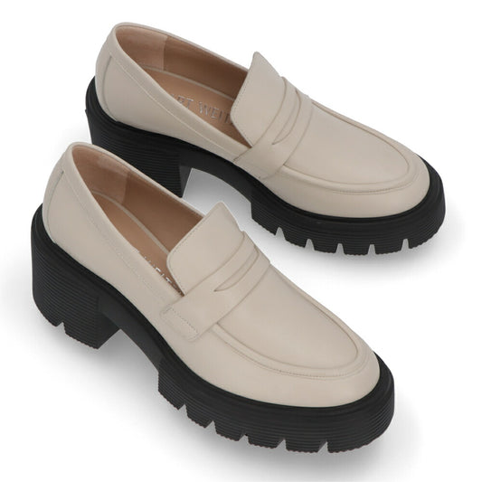 スチュアートワイツマン STUART WEITZMAN シューズ レザーシューズ レディース SOHO LOAFER オフホワイト スムースカーフレザー 厚底ローファー 無地 シンプル ロゴ  ローファー SB815