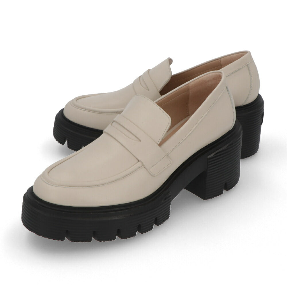 スチュアートワイツマン STUART WEITZMAN シューズ レザーシューズ レディース SOHO LOAFER オフホワイト スムースカーフレザー 厚底ローファー 無地 シンプル ロゴ  ローファー SB815
