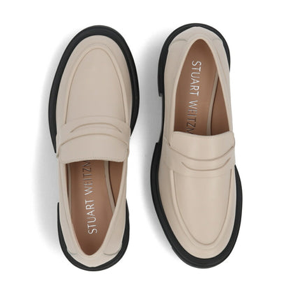 スチュアートワイツマン STUART WEITZMAN シューズ レザーシューズ レディース SOHO LOAFER オフホワイト スムースカーフレザー 厚底ローファー 無地 シンプル ロゴ  ローファー SB815