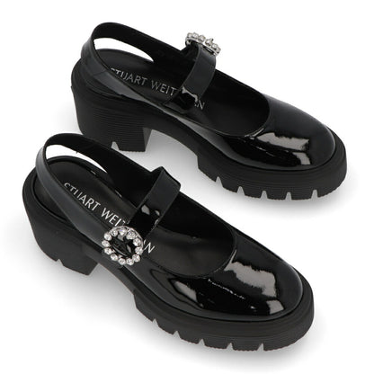 スチュアートワイツマン STUART WEITZMAN シューズ パンプス レディース SOHO GEM MRYJNE SLG ブラック パテントレザー 厚底 メリージェーン スリングバック ロゴ ヒールあり SH273