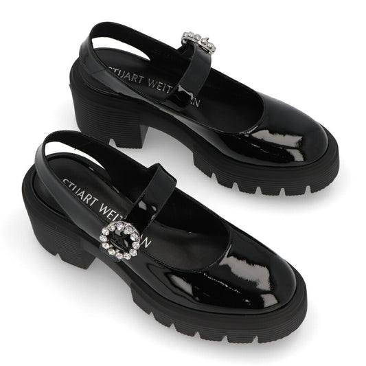 スチュアートワイツマン STUART WEITZMAN シューズ パンプス レディース SOHO GEM MRYJNE SLG ブラック パテントレザー 厚底 メリージェーン スリングバック ロゴ ヒールあり SH273