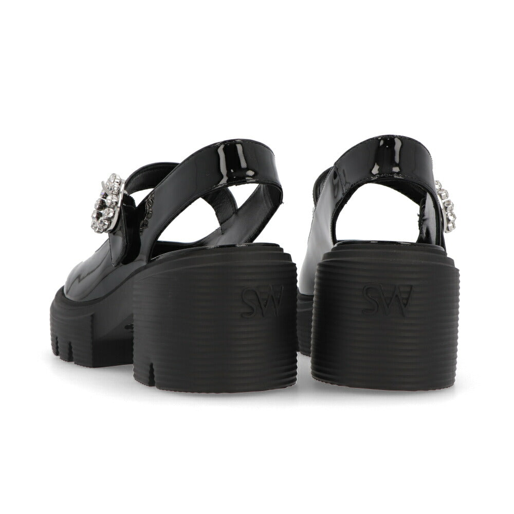 スチュアートワイツマン STUART WEITZMAN シューズ パンプス レディース SOHO GEM MRYJNE SLG ブラック パテントレザー 厚底 メリージェーン スリングバック ロゴ ヒールあり SH273