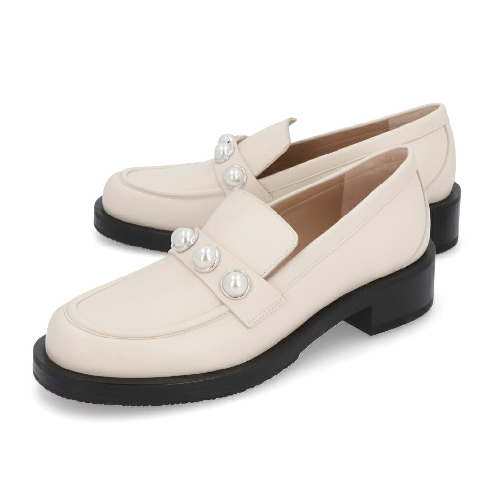 スチュアートワイツマン STUART WEITZMAN シューズ レザーシューズ レディース PORTIA BOLD LOAFER ベージュ レザー レザーシューズ パール付き 厚底 ローファー SH284