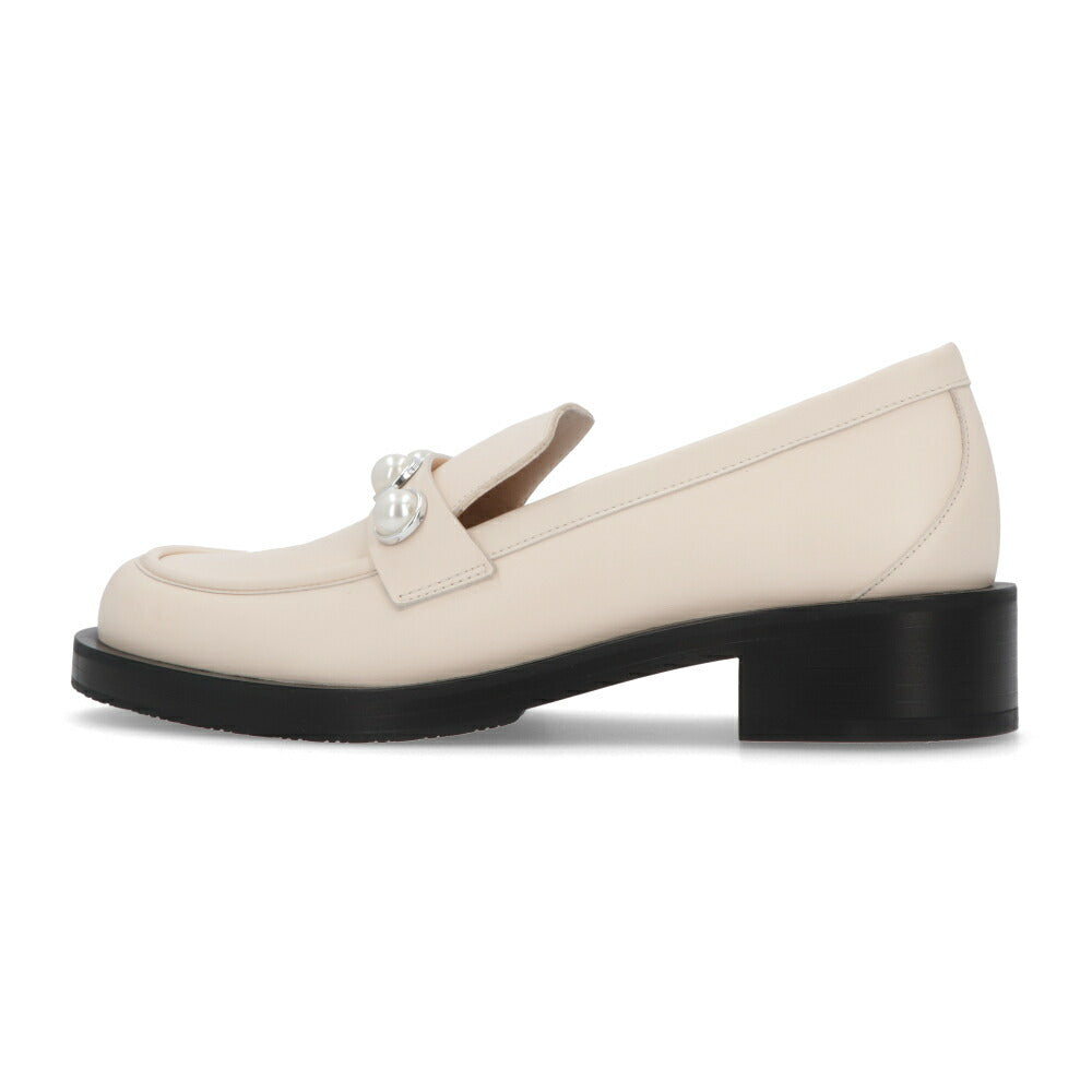 スチュアートワイツマン STUART WEITZMAN シューズ レザーシューズ レディース PORTIA BOLD LOAFER ベージュ レザー レザーシューズ パール付き 厚底 ローファー SH284