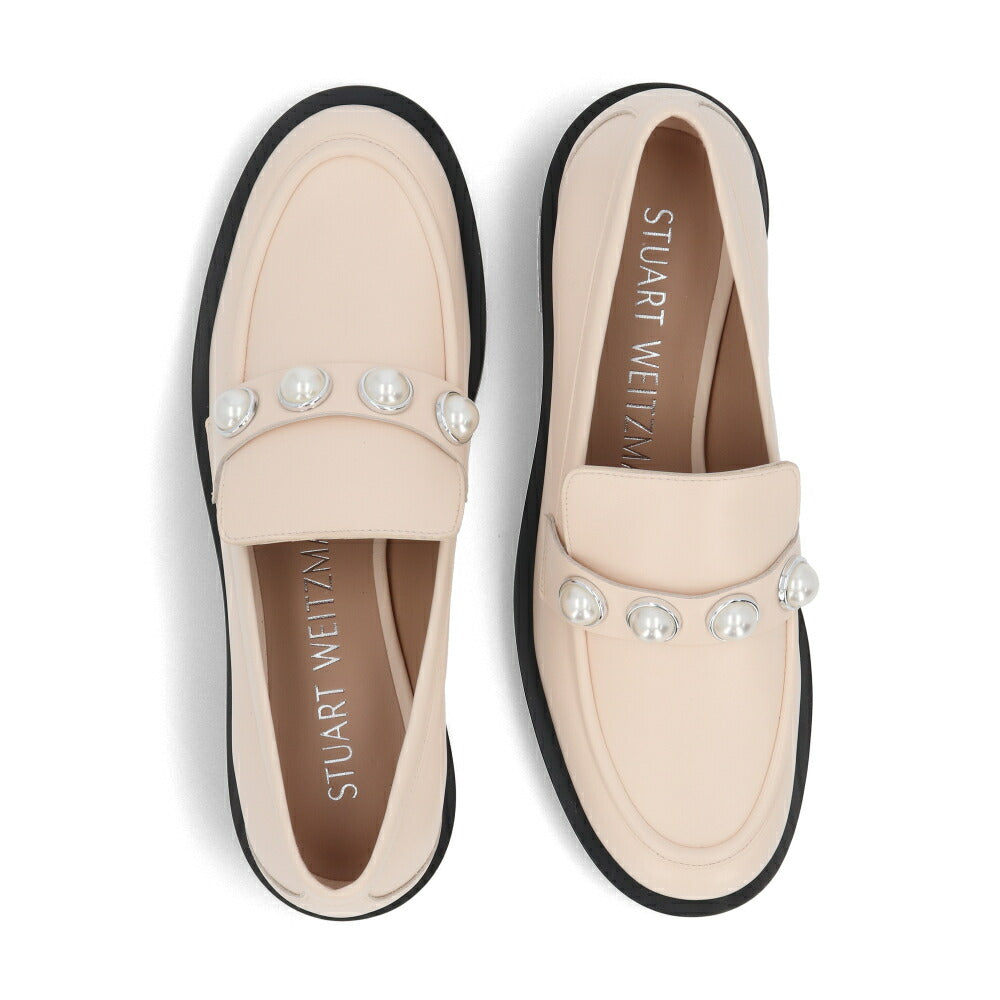 スチュアートワイツマン STUART WEITZMAN シューズ レザーシューズ レディース PORTIA BOLD LOAFER ベージュ レザー レザーシューズ パール付き 厚底 ローファー SH284