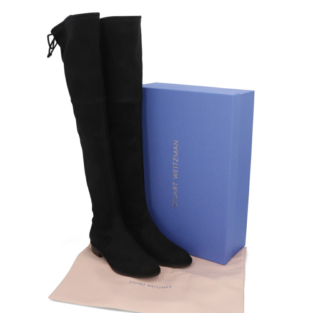 スチュアートワイツマン STUART WEITZMAN シューズ ブーツ レディース LOWLAND ブラック スエード レザーシューズ リボン シンプル ロングブーツ S2167