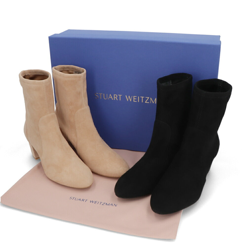 スチュアートワイツマン STUART WEITZMAN シューズ ブーツ レディース YULIANA 60 ベージュ ブラック スエード ヒール 無地 シンプル レザーシューズ ショートブーツ S6276