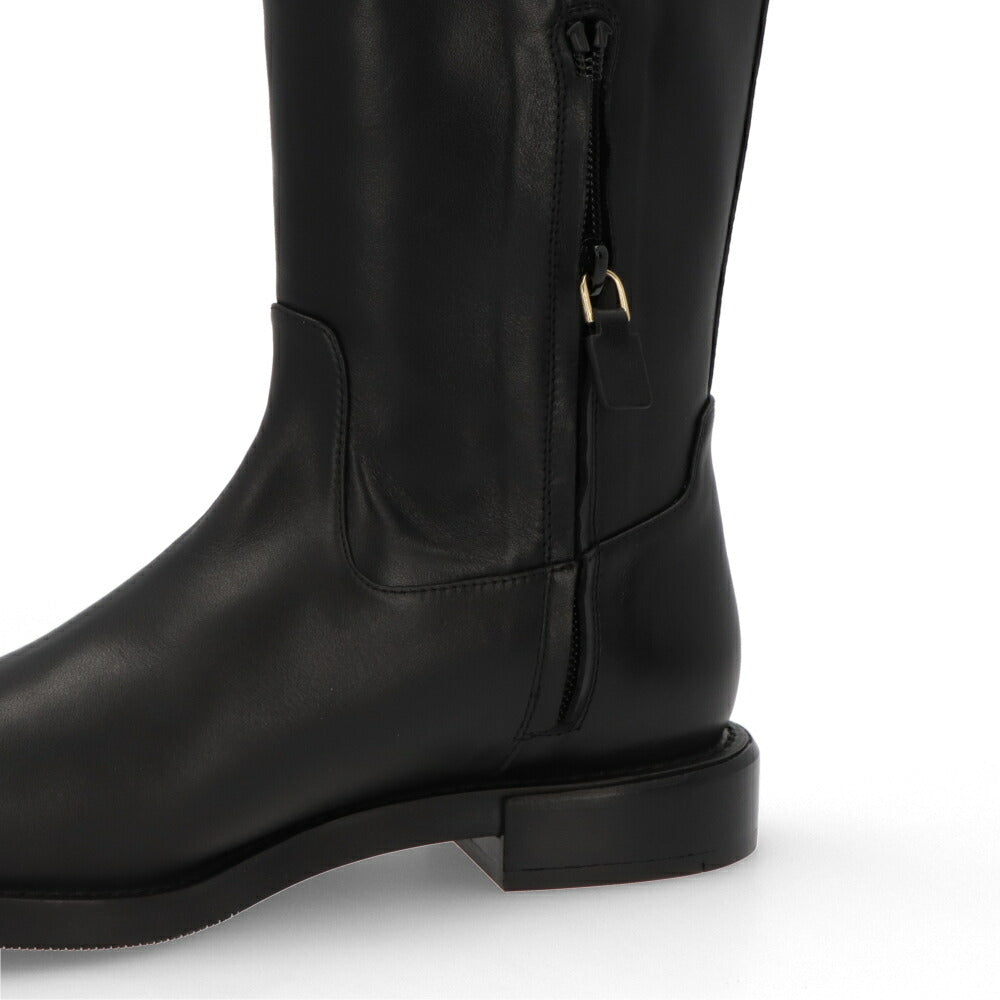 スチュアートワイツマン STUART WEITZMAN シューズ ブーツ レディース SW BUCKLE BOOT ブラック レザー ロゴ バックル ゴールド金具 フラットシューズ ロングブーツ SC716