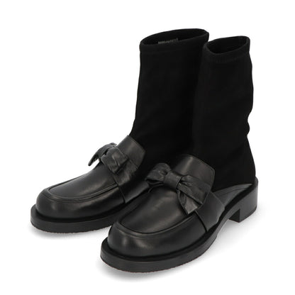 スチュアートワイツマン STUART WEITZMAN シューズ ブーツ レディース SOFIA BOLD LOAFER BT ブラック レザー リボン レザーシューズ ヒール ショートブーツ SH075