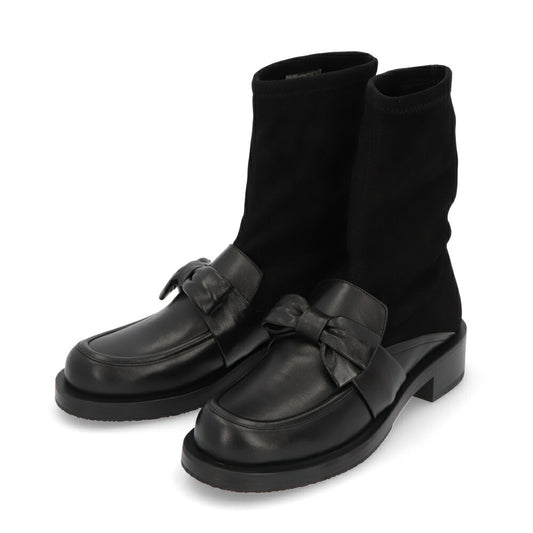 スチュアートワイツマン STUART WEITZMAN シューズ ブーツ レディース SOFIA BOLD LOAFER BT ブラック レザー リボン レザーシューズ ヒール ショートブーツ SH075