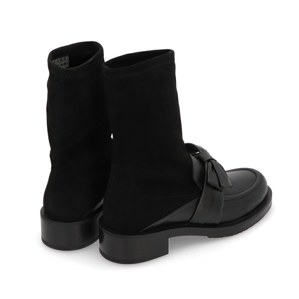 スチュアートワイツマン STUART WEITZMAN シューズ ブーツ レディース SOFIA BOLD LOAFER BT ブラック レザー リボン レザーシューズ ヒール ショートブーツ SH075