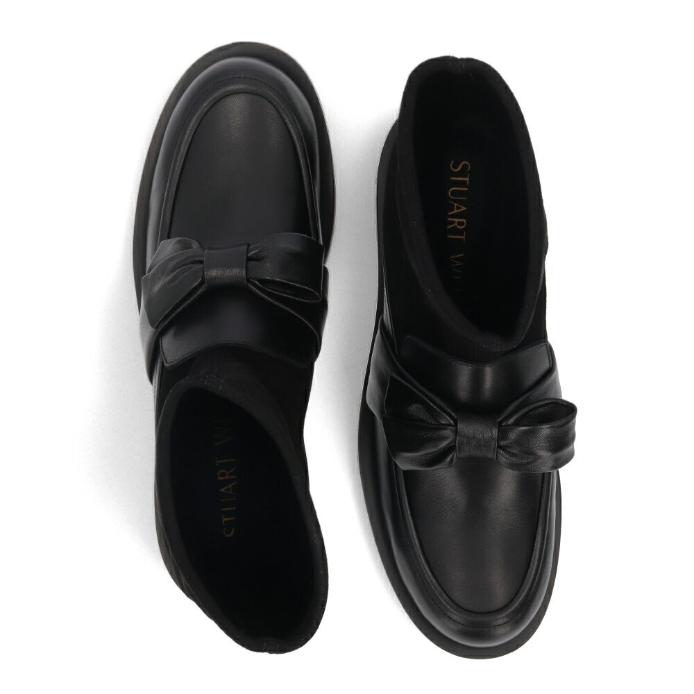 スチュアートワイツマン STUART WEITZMAN シューズ ブーツ レディース SOFIA BOLD LOAFER BT ブラック レザー リボン レザーシューズ ヒール ショートブーツ SH075