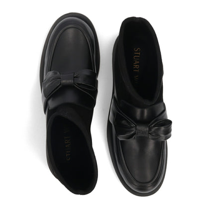 スチュアートワイツマン STUART WEITZMAN シューズ ブーツ レディース SOFIA BOLD LOAFER BT ブラック レザー リボン レザーシューズ ヒール ショートブーツ SH075