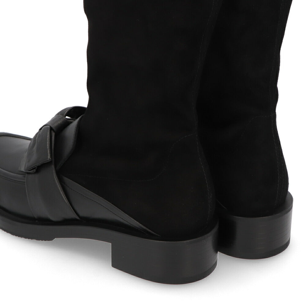 スチュアートワイツマン STUART WEITZMAN シューズ ブーツ レディース SOFIA BOLD LOAFER BT ブラック レザー リボン レザーシューズ ヒール ショートブーツ SH075