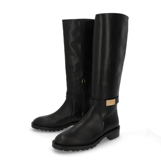 スチュアートワイツマン STUART WEITZMAN シューズ ブーツ レディース ブラック レザー レザーシューズ ローヒール ゴールド金具 ロングブーツ SC714