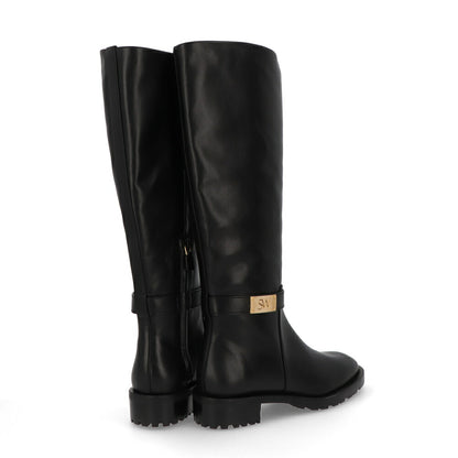 スチュアートワイツマン STUART WEITZMAN シューズ ブーツ レディース ブラック レザー レザーシューズ ローヒール ゴールド金具 ロングブーツ SC714