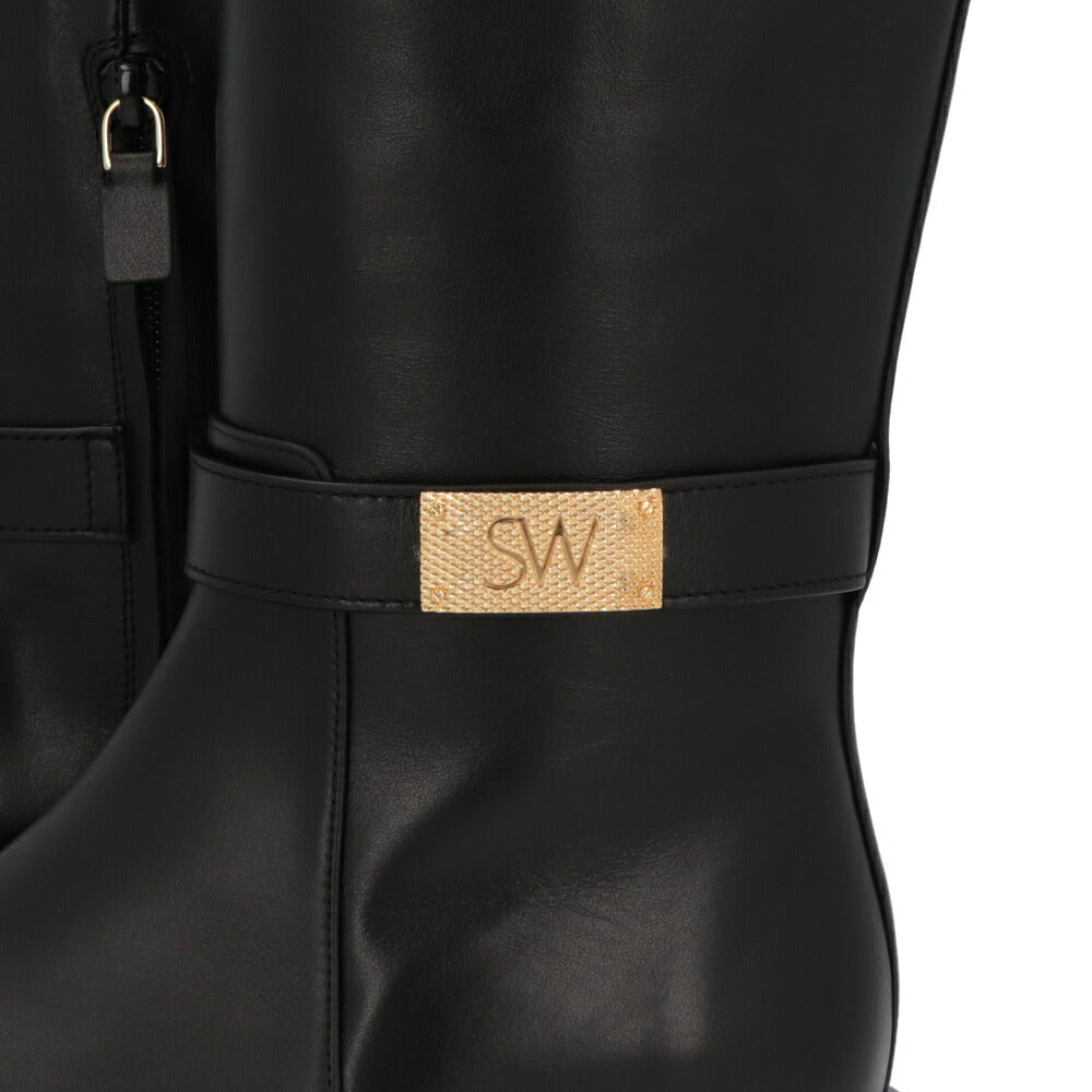スチュアートワイツマン STUART WEITZMAN シューズ ブーツ レディース ブラック レザー レザーシューズ ローヒール ゴールド金具 ロングブーツ SC714