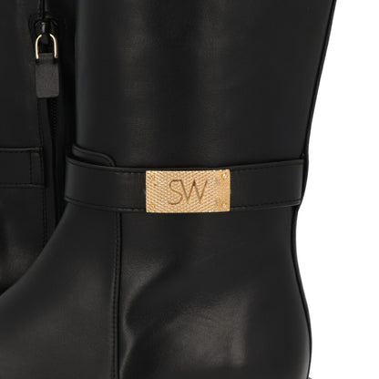 スチュアートワイツマン STUART WEITZMAN シューズ ブーツ レディース ブラック レザー レザーシューズ ローヒール ゴールド金具 ロングブーツ SC714