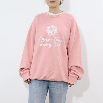 Sporty＆Rich トレーナー ピンク オーバーサイズ 裏起毛