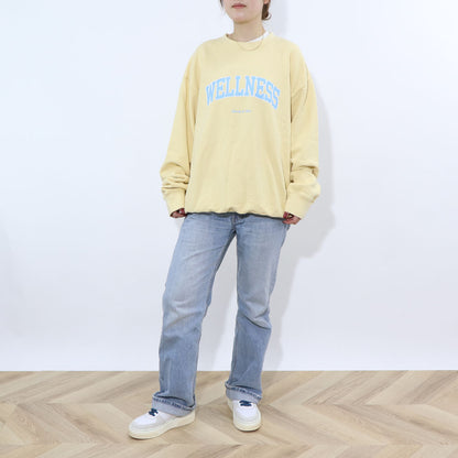 Sporty＆Rich トレーナー イエロー オーバーサイズ 裏起毛