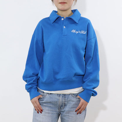 Sporty＆Rich トレーナー ブルー オーバーサイズ 裏起毛